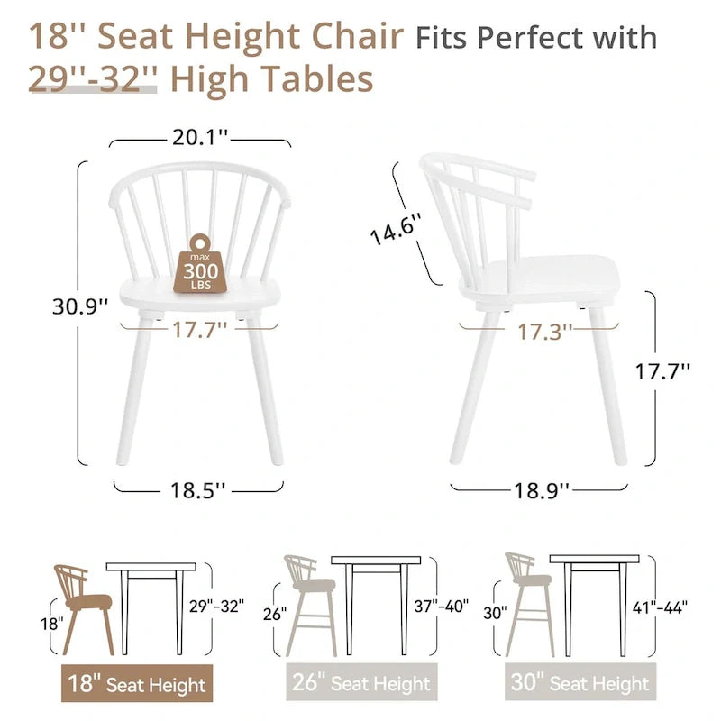 Lot de 4 chaises de salle à manger sans accoudoirs à dossier en fuseau, style moderne