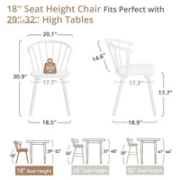 Lot de 4 chaises de salle à manger sans accoudoirs à dossier en fuseau, style moderne