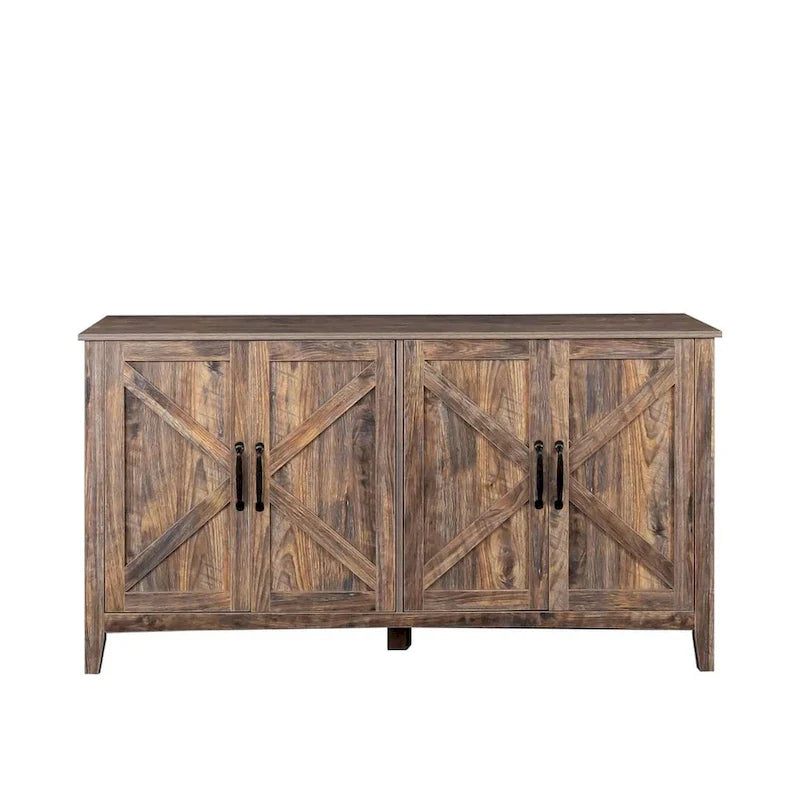 Armoire de rangement sur pied de 59 po avec 4 portes buffet