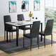 Ensemble de table à manger Mieres de style moderne 5 pièces à plateau en faux marbre avec 4 chaises de salle à manger rembourrées en similicuir