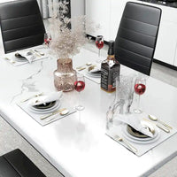 Ensemble de table à manger Mieres de style moderne 5 pièces à plateau en faux marbre avec 4 chaises de salle à manger rembourrées en similicuir