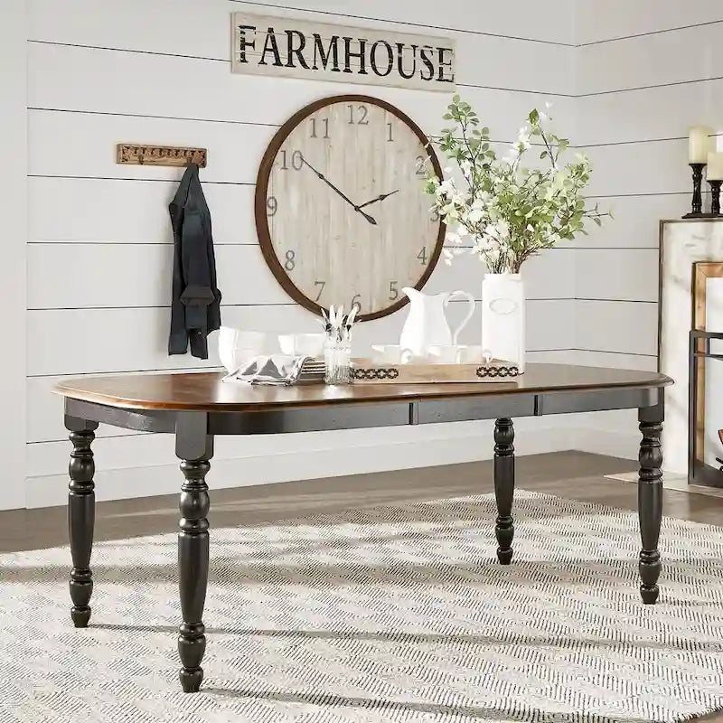 Table à manger bicolore antique champêtre Mackenzie par iNSPIRE Q Classic