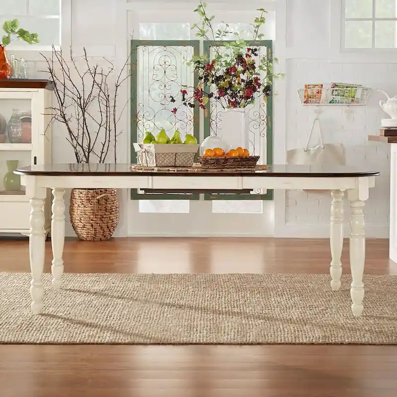 Table à manger bicolore antique champêtre Mackenzie par iNSPIRE Q Classic