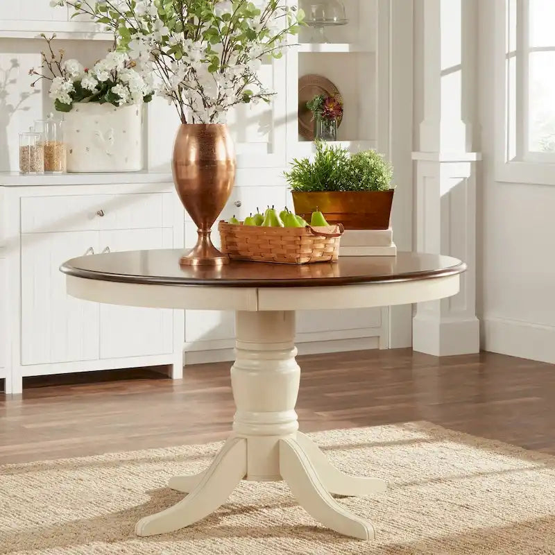 Table à manger bicolore antique champêtre Mackenzie par iNSPIRE Q Classic