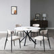 Table à manger ronde Marbre Modern Glam avec pieds croisés en métal