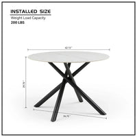 Table à manger ronde Marbre Modern Glam avec pieds croisés en métal