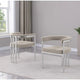 Best Quality Furniture Chaises de salle à manger chromées brossées mates (lot de 2) - N/A