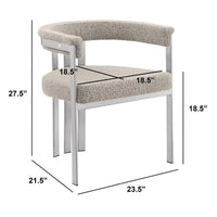 Best Quality Furniture Chaises de salle à manger chromées brossées mates (lot de 2) - N/A