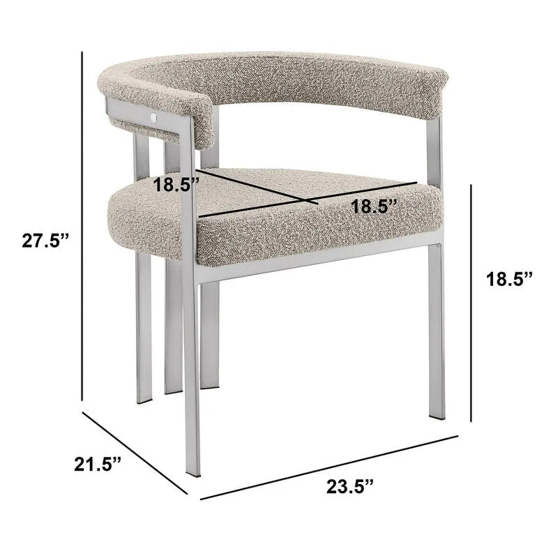 Best Quality Furniture Chaises de salle à manger chromées brossées mates (lot de 2) - N/A