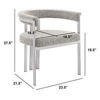 Best Quality Furniture Chaises de salle à manger chromées brossées mates (lot de 2) - N/A