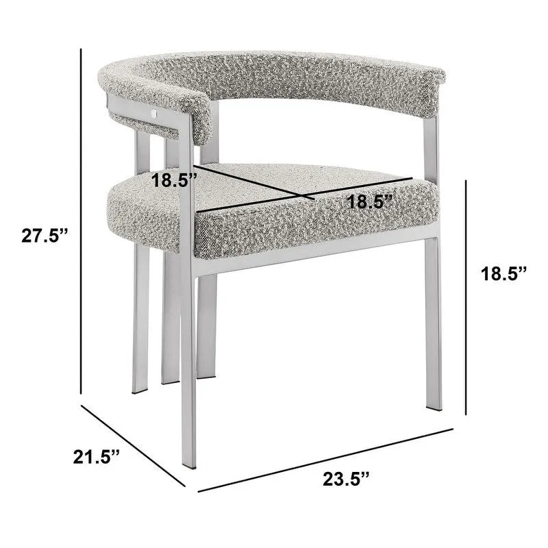 Best Quality Furniture Chaises de salle à manger chromées brossées mates (lot de 2) - N/A