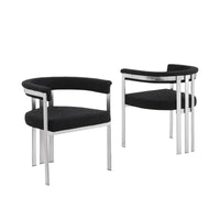 Best Quality Furniture Chaises de salle à manger chromées brossées mates (lot de 2) - N/A