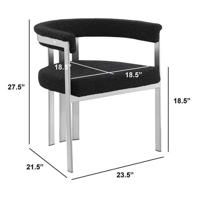 Best Quality Furniture Chaises de salle à manger chromées brossées mates (lot de 2) - N/A