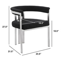 Best Quality Furniture Chaises de salle à manger chromées brossées mates (lot de 2) - N/A