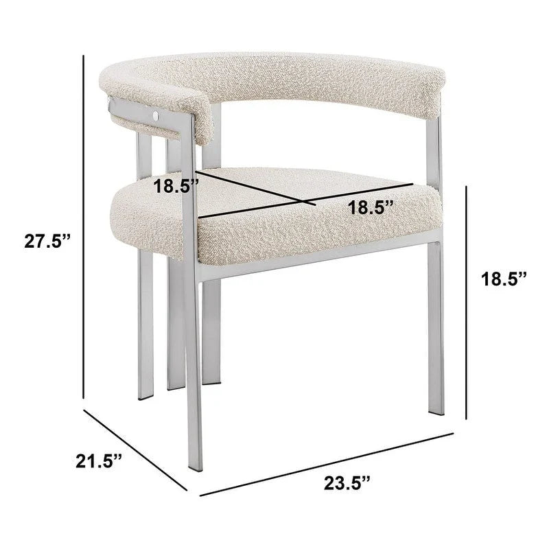Best Quality Furniture Chaises de salle à manger chromées brossées mates (lot de 2) - N/A
