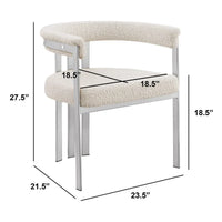 Best Quality Furniture Chaises de salle à manger chromées brossées mates (lot de 2) - N/A