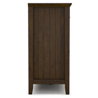 WYNDENHALL Normandy Buffet Grand bahut rectangulaire de style transitionnel en bois massif de 60 pouces de large, couleur brun brunette