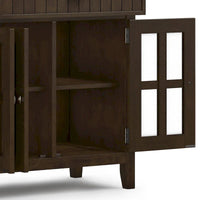 WYNDENHALL Normandy Buffet Grand bahut rectangulaire de style transitionnel en bois massif de 60 pouces de large, couleur brun brunette