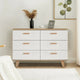 Commode tiroirs en bois massif, meuble de rangement, chêne blanc moderne