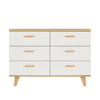 Commode tiroirs en bois massif, meuble de rangement, chêne blanc moderne