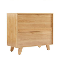 Commode tiroirs en bois massif, meuble de rangement, chêne blanc moderne