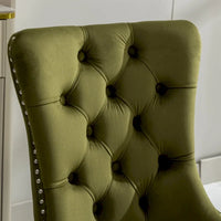 Chaise de salle à manger haut de gamme capitonnée en velours contemporain en bois massif avec pieds plaqués en acier inoxydable chromé