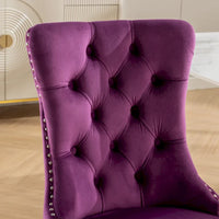 Chaise de salle à manger haut de gamme capitonnée en velours contemporain en bois massif avec pieds plaqués en acier inoxydable chromé