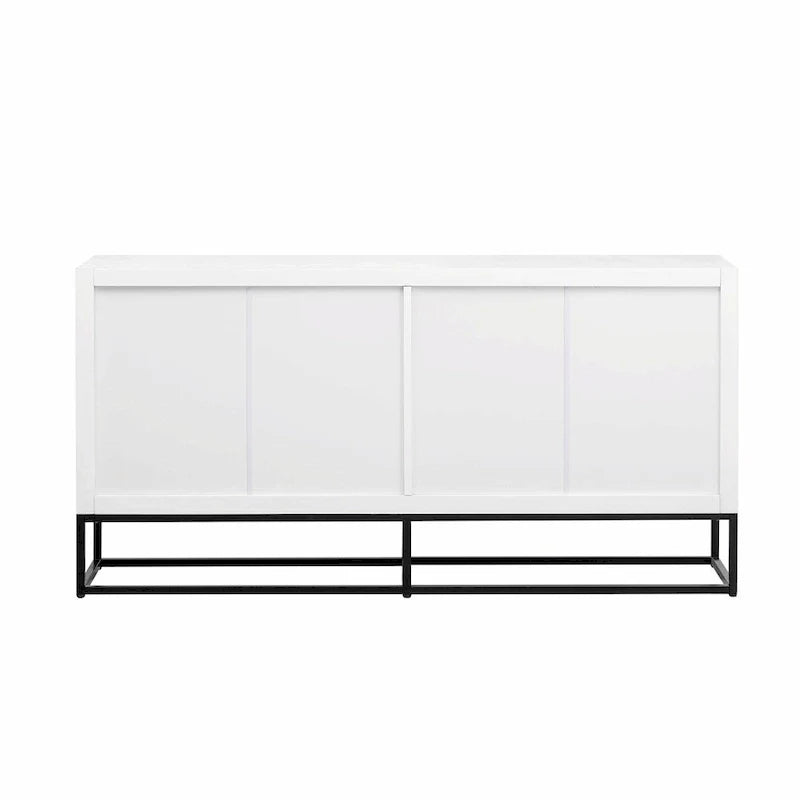 Meuble de rangement luxueux avec pieds de support uniques et étagères réglables