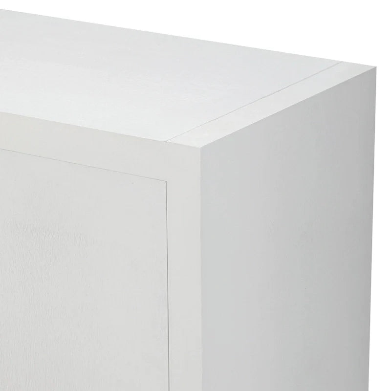 Meuble de rangement luxueux avec pieds de support uniques et étagères réglables