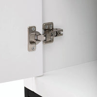 Meuble de rangement luxueux avec pieds de support uniques et étagères réglables