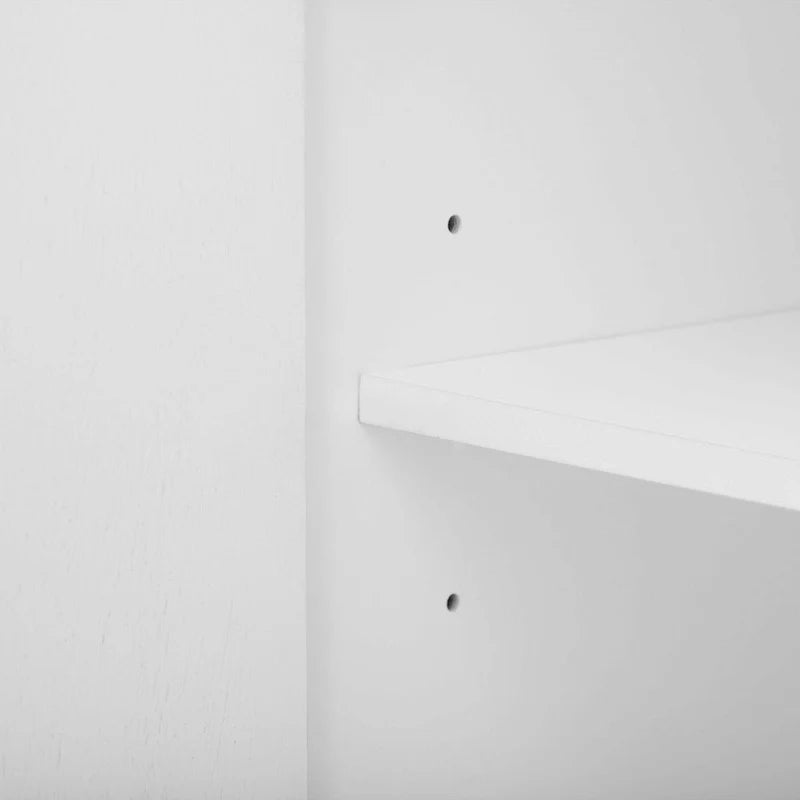 Meuble de rangement luxueux avec pieds de support uniques et étagères réglables