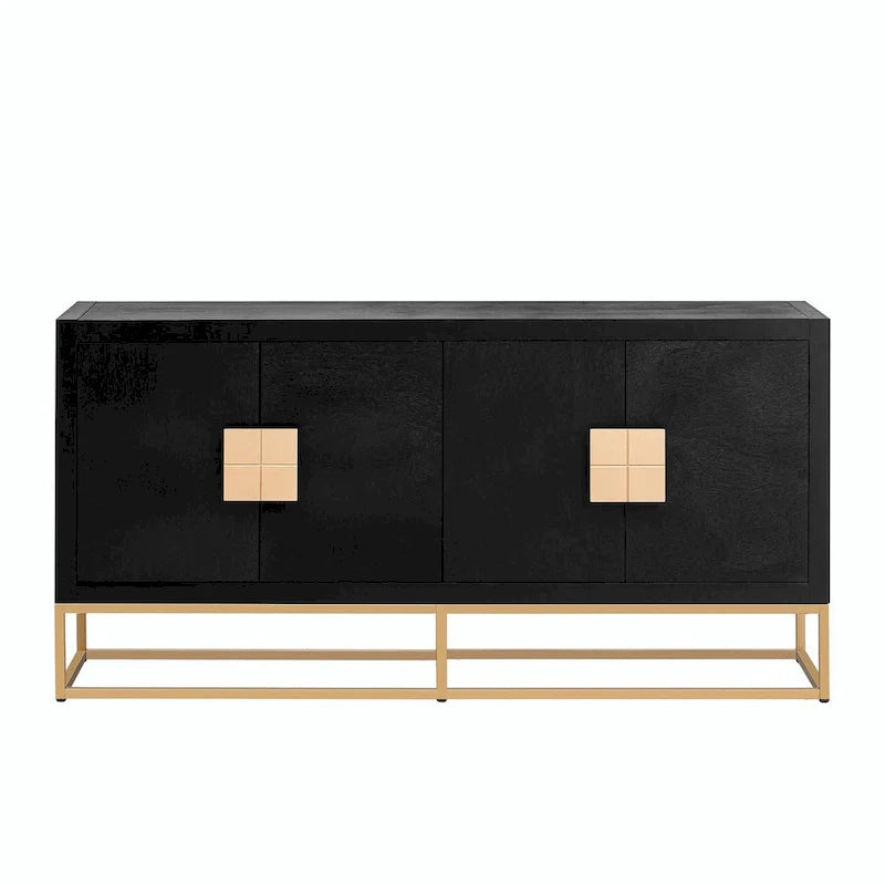 Meuble de rangement luxueux avec pieds de support uniques et étagères réglables