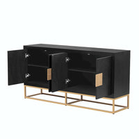 Meuble de rangement luxueux avec pieds de support uniques et étagères réglables