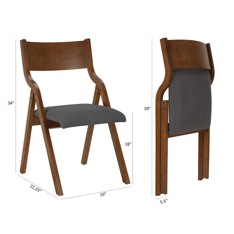 Chaises de salle à manger pliantes rembourrées, lot de 2