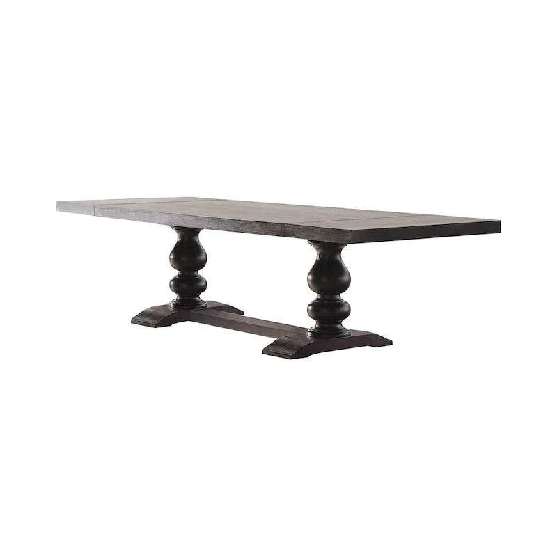 Ensemble de salle à manger 8 pièces Vallerie gris et noir antique