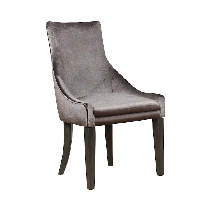 Ensemble de salle à manger 8 pièces Vallerie gris et noir antique