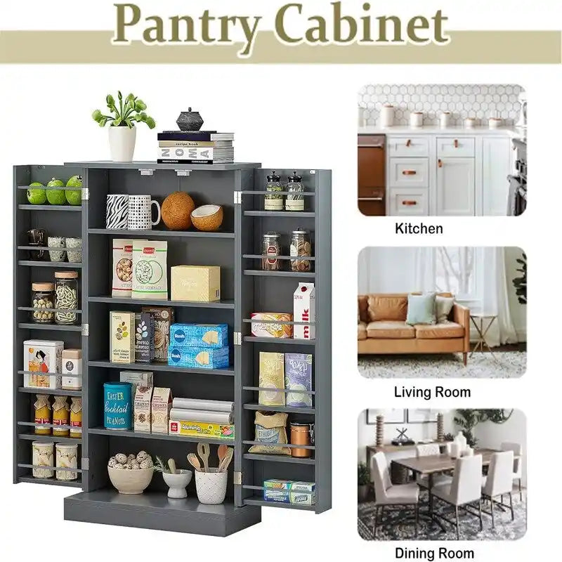 Meuble de rangement avec portes et étagères réglables - 30,5P x 60L x 104H