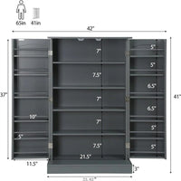 Meuble de rangement avec portes et étagères réglables - 30,5P x 60L x 104H