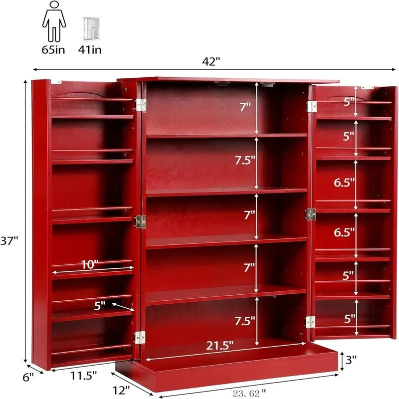 Meuble de rangement avec portes et étagères réglables - 30,5P x 60L x 104H