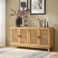 Buffet contemporain Alexis de 58 po de largeur avec pieds en bois massif par HULALA HOME