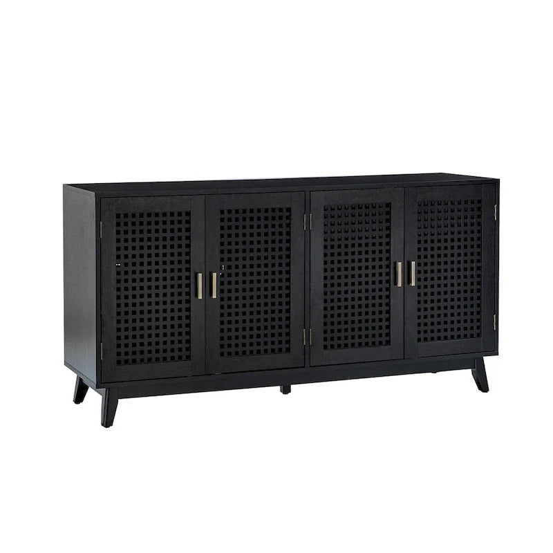 Buffet contemporain Alexis de 58 po de largeur avec pieds en bois massif par HULALA HOME