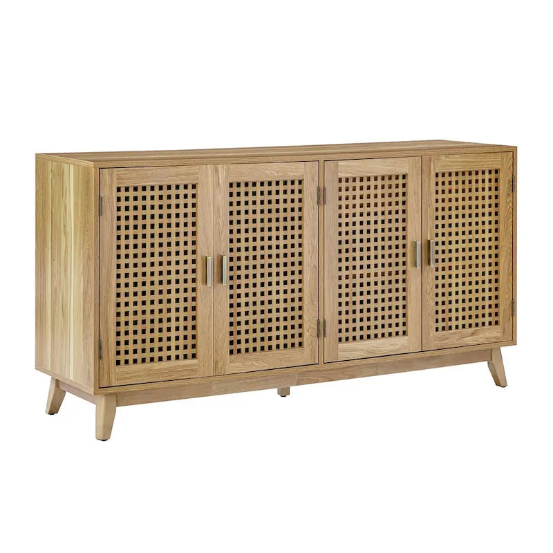 Buffet contemporain Alexis de 58 po de largeur avec pieds en bois massif par HULALA HOME