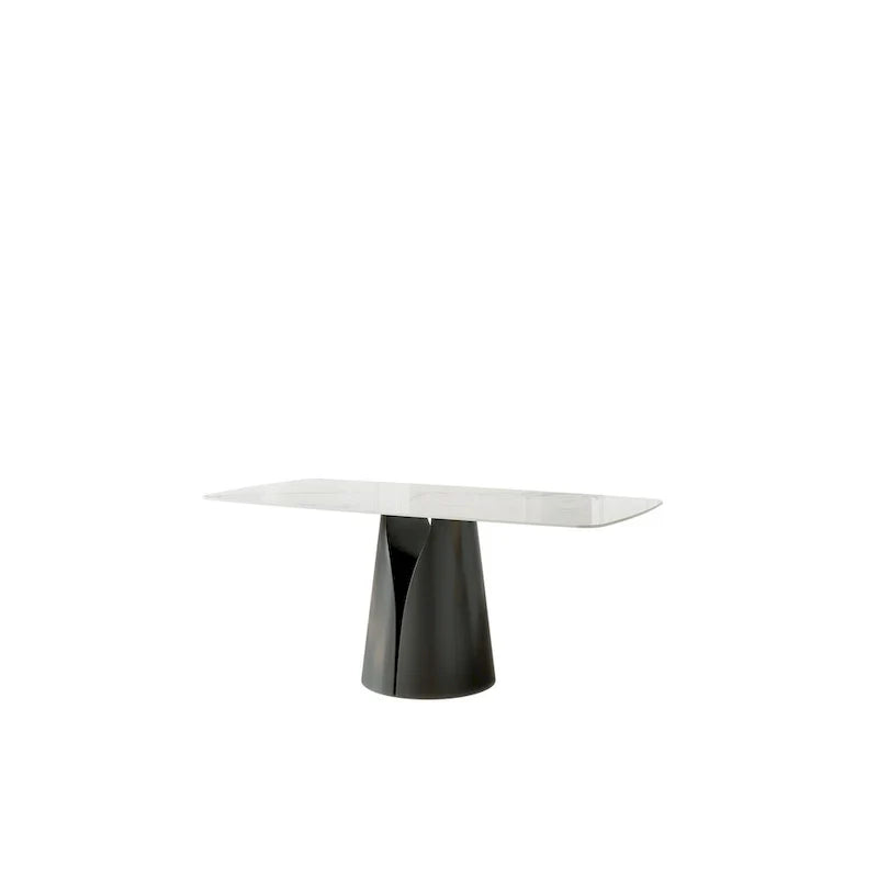 Table à manger Lesly moderne rectangulaire blanche 65 po pour 6 places - 65 P 37,4 l 29,52 H