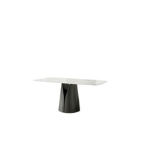 Table à manger Lesly moderne rectangulaire blanche 65 po pour 6 places - 65 P 37,4 l 29,52 H