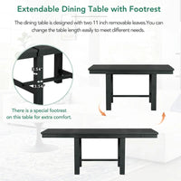 Ensemble de table à manger extensible 6 pièces avec 4 chaises et banc
