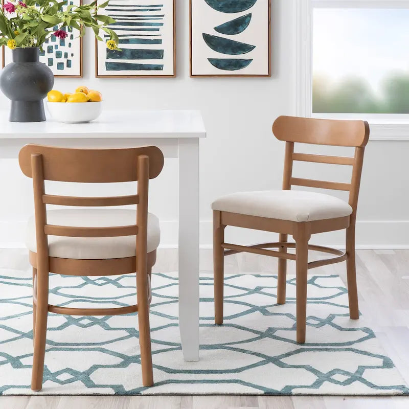 Lot de 2 chaises de salle à manger tapissées en bois marron et gris Lochside