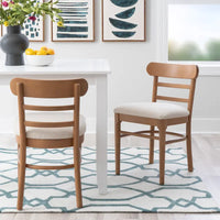 Lot de 2 chaises de salle à manger tapissées en bois marron et gris Lochside