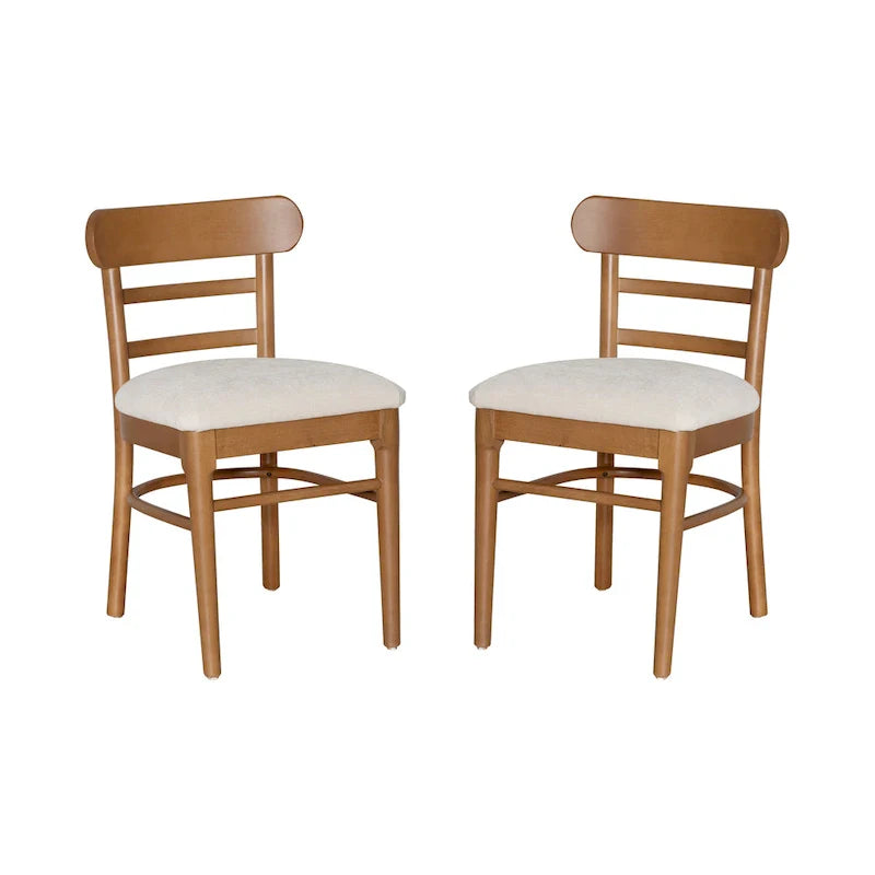 Lot de 2 chaises de salle à manger tapissées en bois marron et gris Lochside