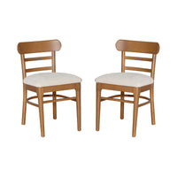 Lot de 2 chaises de salle à manger tapissées en bois marron et gris Lochside