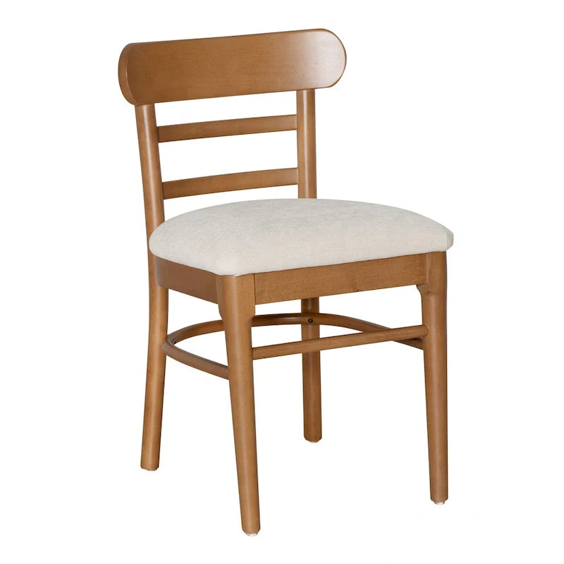Lot de 2 chaises de salle à manger tapissées en bois marron et gris Lochside